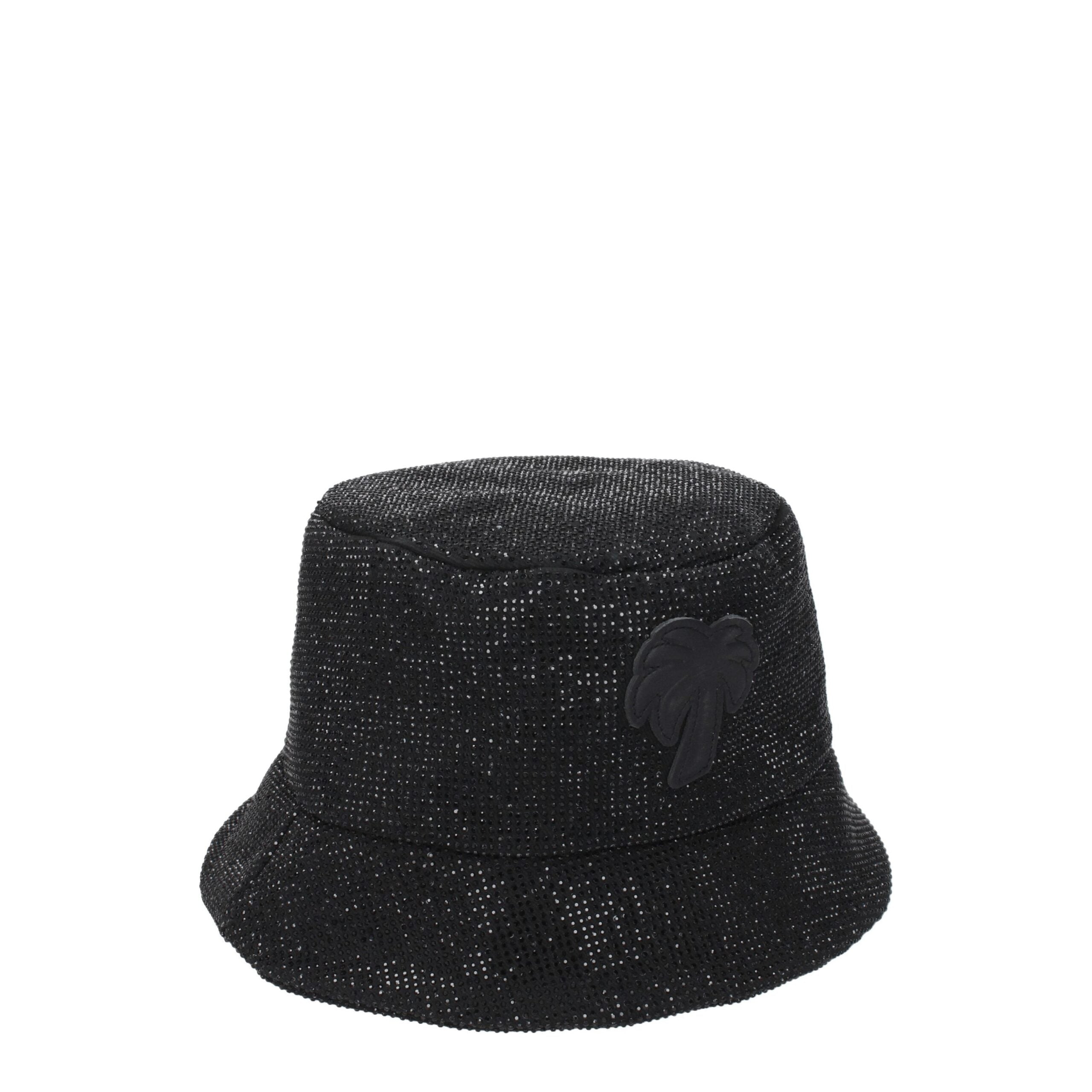 Palm Angels Black Cotton Bucket Hats